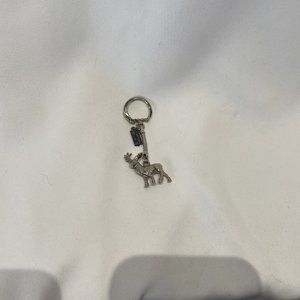 VINTAGE Old YELLOWSTONE NATIONAL PARK Silver Deer Keychain 3.5”